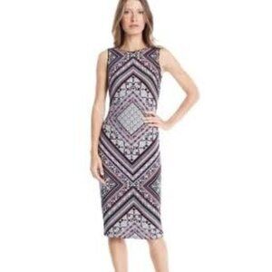 White House Black Market Reversible Sleeveless Printed Knit Sheath Dress Size XS